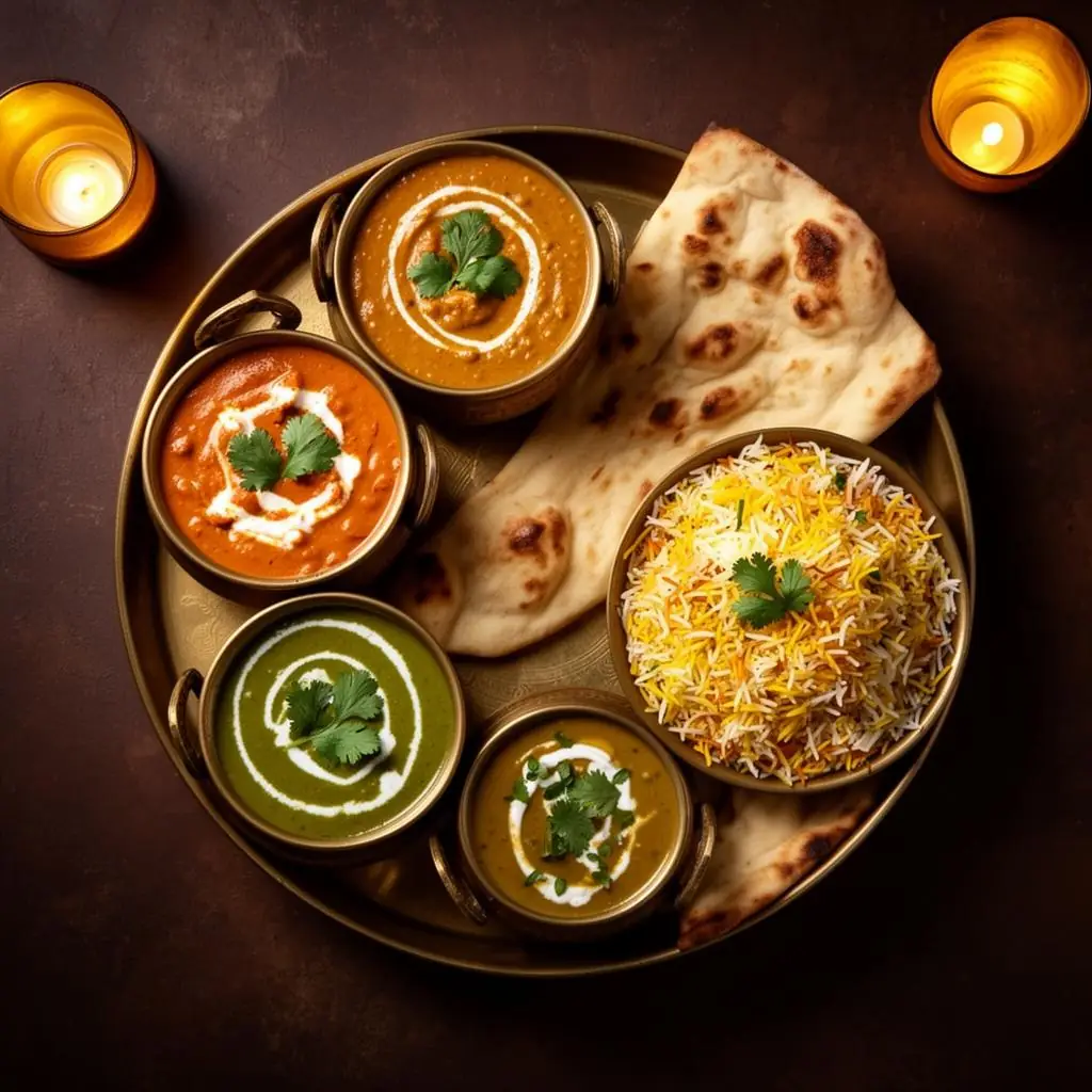 Traditional Indian thali at Delhi 6
